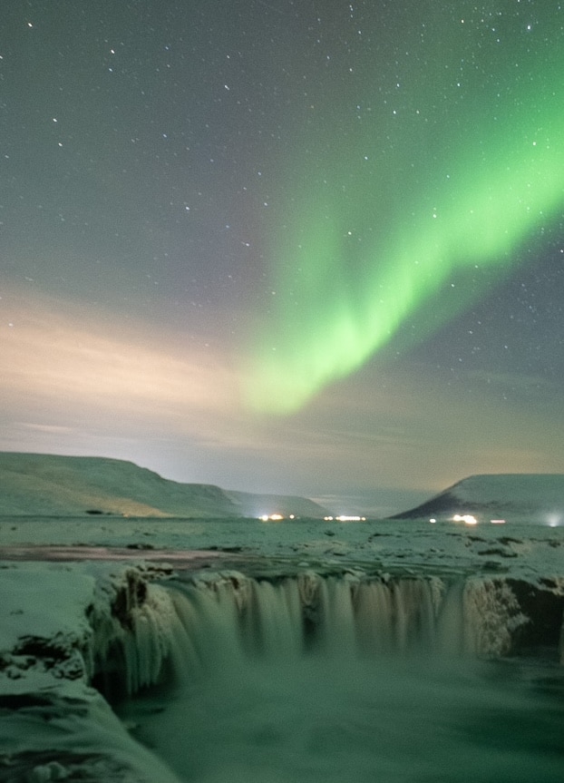 Exemple d'une photo d'aurores boréales en Islande avec un mauvais focus