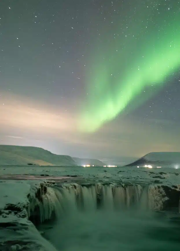 Zoomed example of Northern Lights in Iceland with poor focus