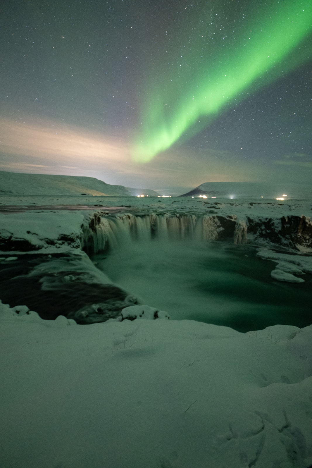 Exemple d'une photo d'aurores boréales en Islande avec une mise au point ratée