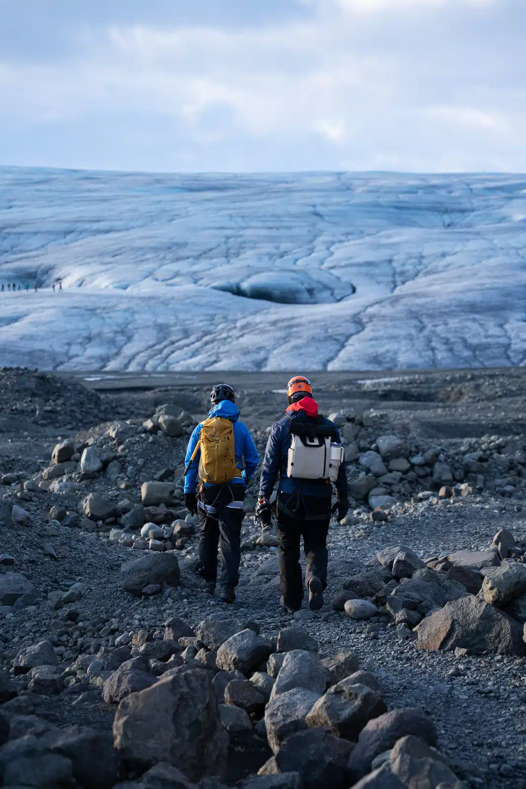 Approach hike before reaching a glacier in Iceland