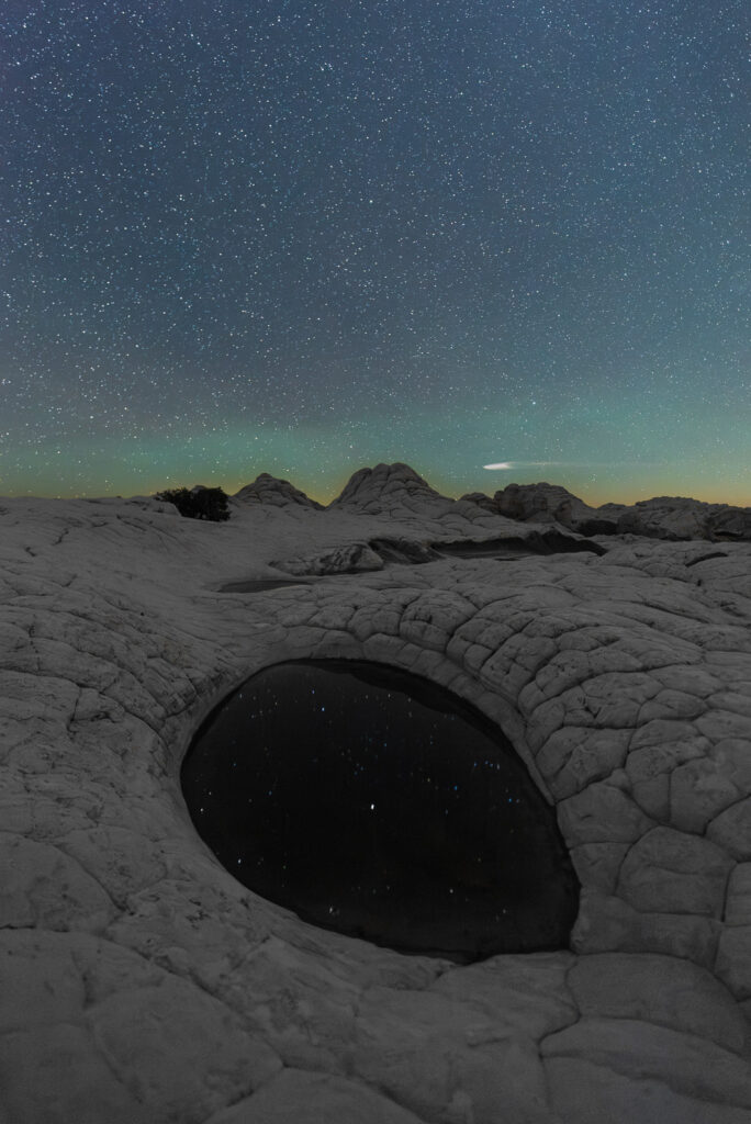 Ciel étoilé et fusée spatiale photographiés dans l’ouest américain en Arizona