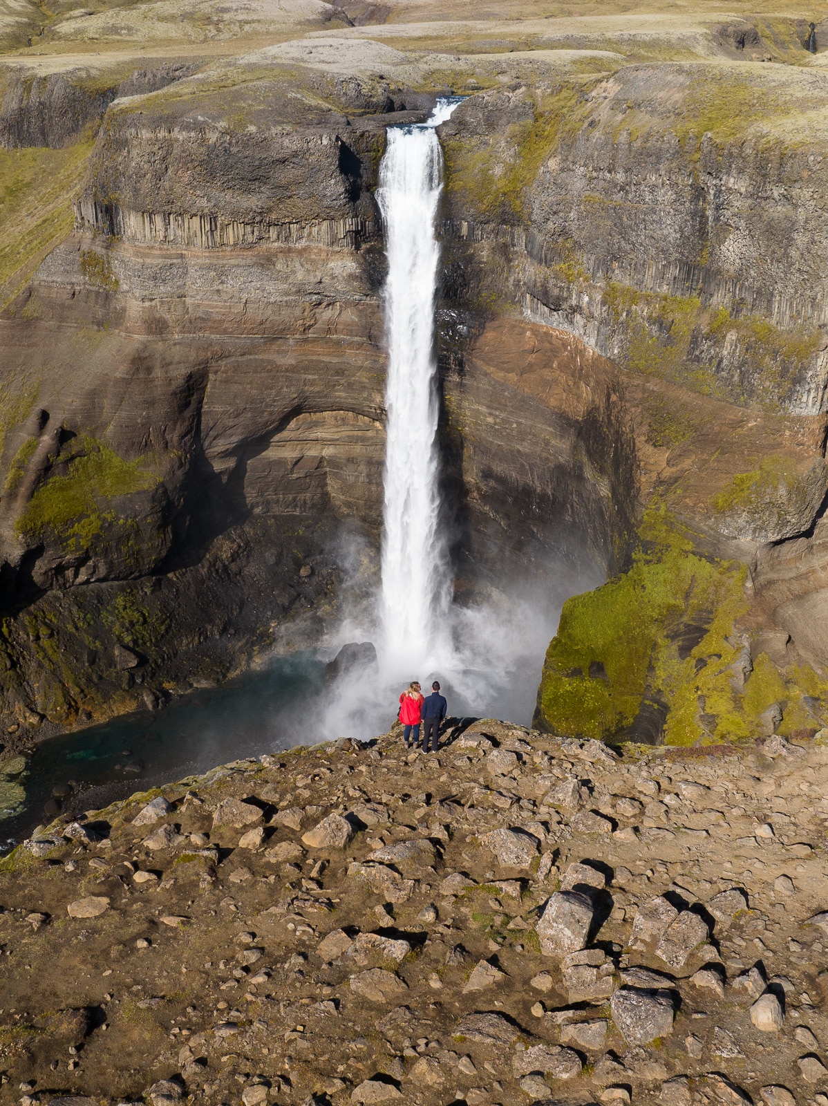 Cascade de Haifoss en Islande en été sans foule