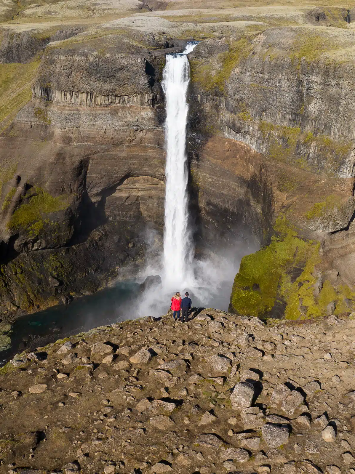 Haifoss waterfall in Iceland with no people around