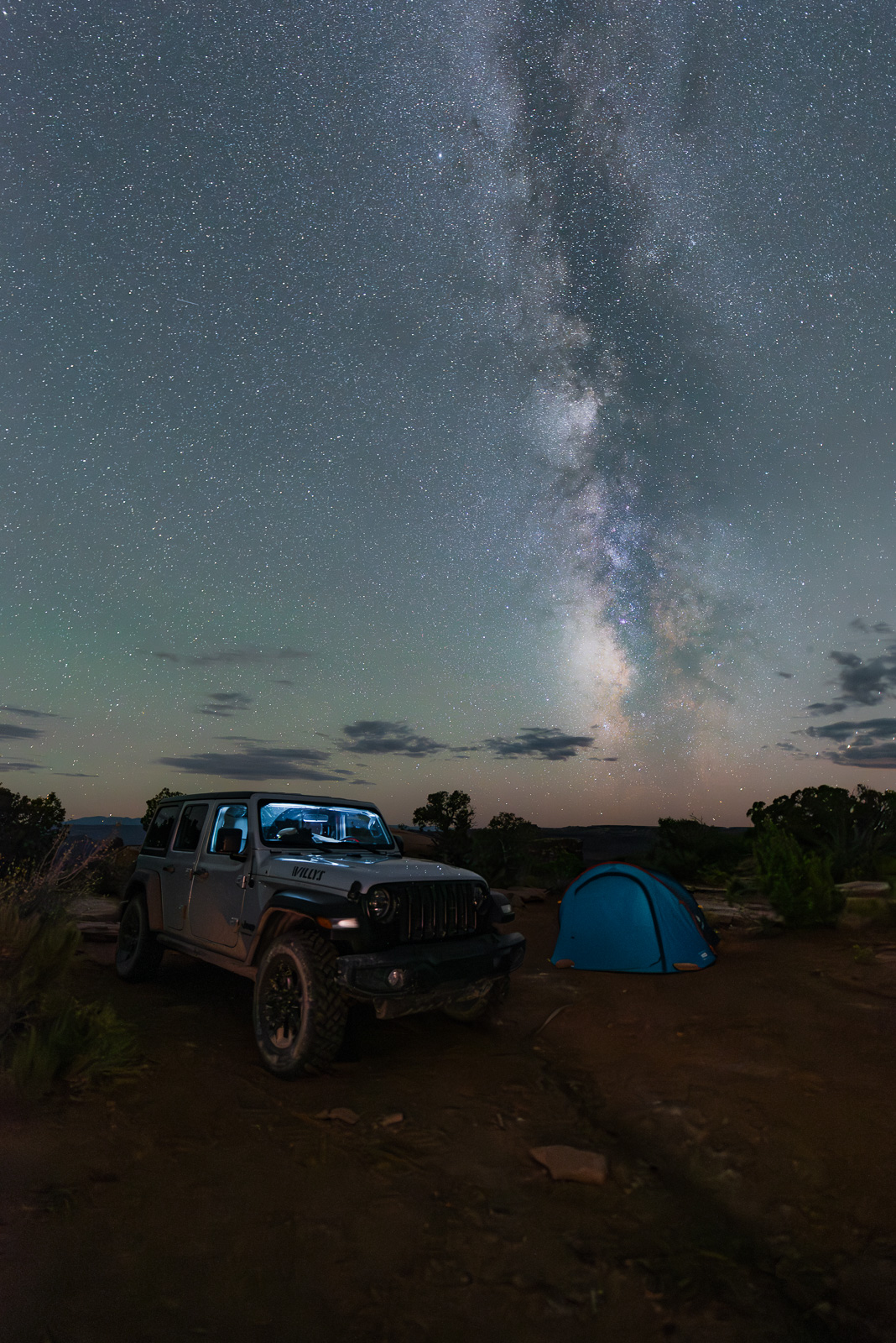 Photo de la Voie lactée dans le parc de Canyonlands au Etats-Unis