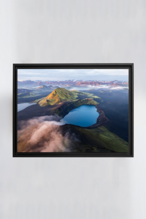 Tirage d'art encadré en noir de Blahylur dans les Hautes-Terres en Islande